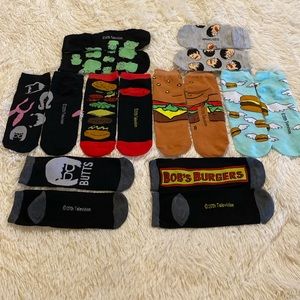 Bob’s Burgers ankle socks. NWOT. 8 pair. Love the show, you’ll love the socks!